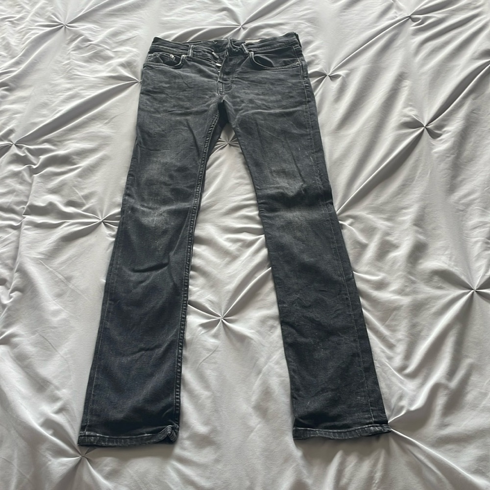 All Saints mens W28 cigarette skinny jeans charcoal/black